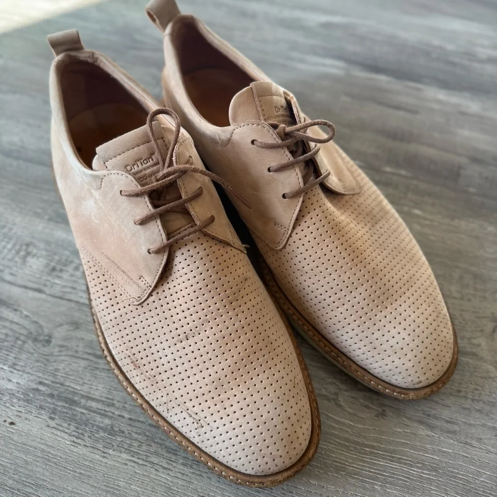 ECCO ST.1 Hybrid Derby Loafer Men's Tan Perforated Leather Shoes